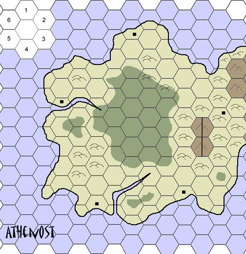 carrs noirs: capitales, points de dpart des armes; en marron: montagnes difficiles  traverser dans la direction Est - Ouest